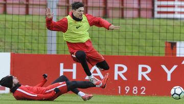 Federico Barba en un entrenamiento con Calavera