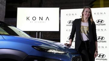 GRAF9703. MADRID, 29/01/2018.- La nadadora española y campeona olímpica, Mireia Belmonte, durante la presentación esta mañana del nuevo Hyundai Kona en Madrid. EFE/ Ballesteros