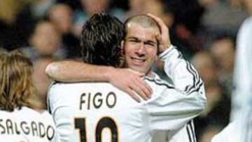 <b>GOLEADORES BLANCOS</B>. Figo marcó su sexto tanto en Liga; Zidane ya suma cinco.