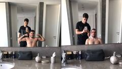 Asensio cumple con su celebración y rapa a su amigo