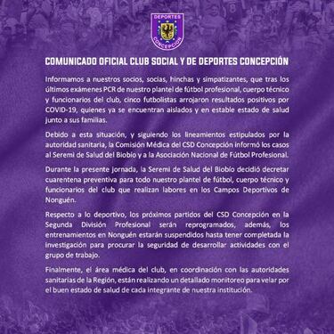 Se suspende Clásico Penquista por casos de coronavirus