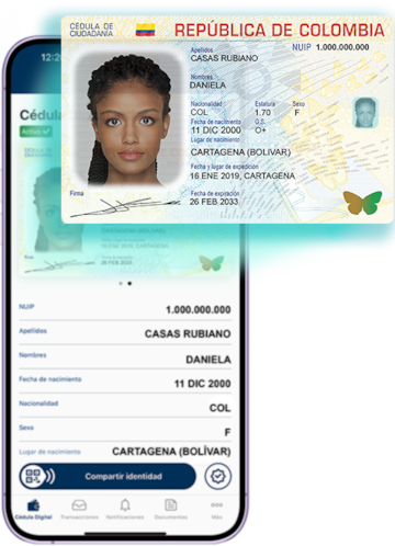 Así se verá su cédula digital en la app de su celular.