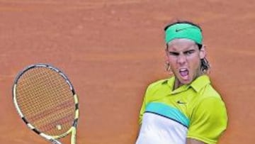 <b>GESTO DE RABIA. </b>Nadal celebró su victoria 23 en Barcelona.