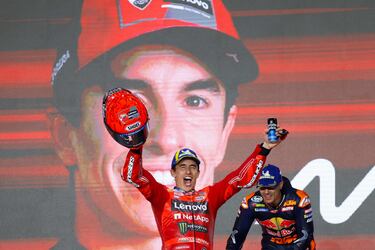 Marc Márquez celebra la victoria. 