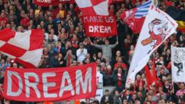 La afición ‘red’ confía en la victoria del Liverpool.