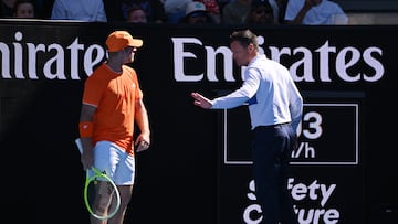 Tennis - Australian Open - Melbourne Park, Melbourne, Australia - January 21, 2026 Spain's Alejandro Davidovich Fokina during his second round match against Reilly Opelka of the U.S. REUTERS/Jaimi Joy