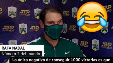 Est¨¢ muy infravalorado el humor de Nadal: la broma sobre s¨ª mismo de lo malo de llevar 1.000 victorias