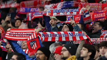 Aficionados del Atlético en un partido de Champions.