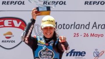 Mar&iacute;a Herrera tras su victoria en el CEV en el circuito de MotorLand.