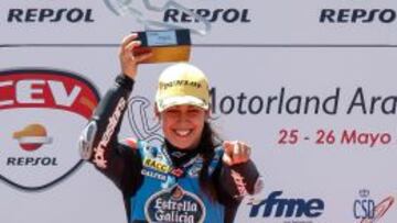 Mar&iacute;a Herrera tras su victoria en el CEV en el circuito de MotorLand.