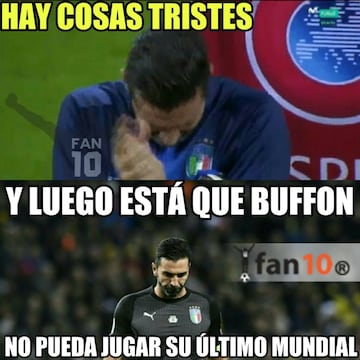 Los memes lamentan que Buffon e Italia se queden sin Mundial