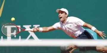 Roberto Bautista durante el partido del Masters 1000 Montecarlo contra Gilles Simon