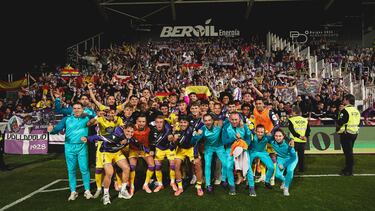 Celebración de la victoria del Real Valladolid en Burgos.
