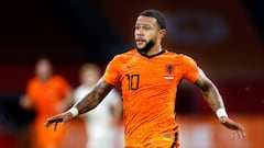 AMSTERDAM, 04-09-2020, JohanCruyff Stadium, season 2020 / 2021 . Nations Leaque game between Netherlands and Poland (Nederland - Polen) 1-0.
 Netherlands player Memphis Depay
 Stanley Gontha/PRO SHOTS/AFP/AFP7
 04/09/2020 ONLY FOR USE IN SPAIN