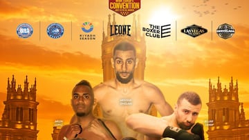 Cartel promocional de la velada de WBA Europe que cerrará la convención de la organización en Madrid.