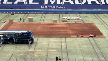 El Bernabéu se prepara para recibir a los tenistas