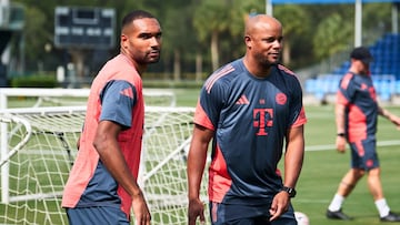 Tah y Kompany, en el entrenamiento del Bayern.