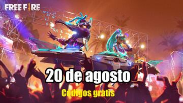 Códigos Free Fire de hoy 20 de agosto de 2021; todas las recompensas gratis