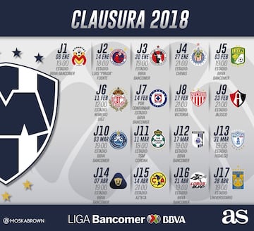 Checa el calendario de los 18 equipos de la Liga MX