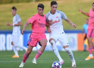 Blanco, en las semifinales de la pasada UEFA Youth League que ganó el Real Madrid.