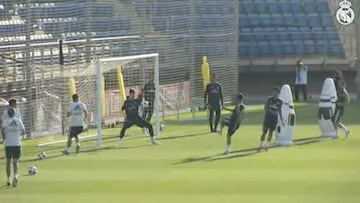 Courtois ya hace de las suyas: paradón a Asensio en el entrenamiento