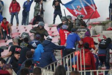 Graves incidentes obligaron a suspender el duelo entre Rangers y Universidad de Chile.