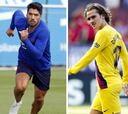Tridente inédito ante el Valencia: Griezmann, Suárez y Pérez