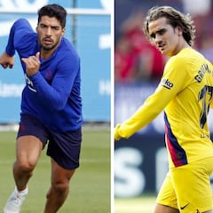 Tridente inédito ante el Valencia: Griezmann, Suárez y Pérez