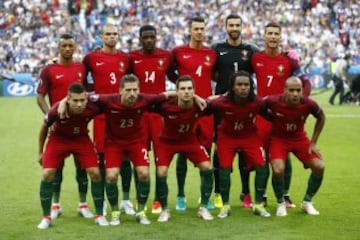 El once inicial de Portugal. 