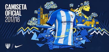 Presentación de la camiseta del Málaga CF para la temporada 2017-2018.