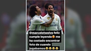 El stories de Isco a Marcelo