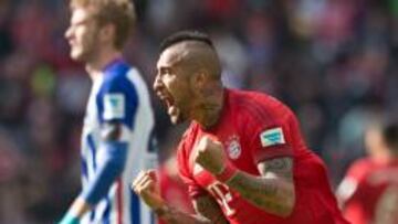 Arturo Vidal celebra el gol.