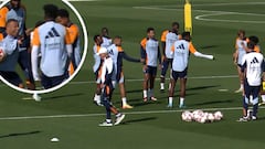 Mbappé enjoys rondo in training, highlighting the strong team spirit at Real Madrid
