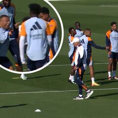 Mbappé enjoys rondo in training, highlighting the strong team spirit at Real Madrid