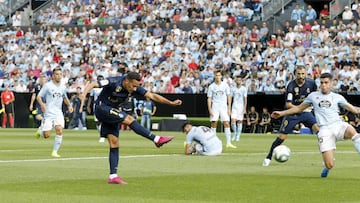 As&iacute; marc&oacute; Lucas V&aacute;zquez el tercer gol del Madrid ante el Celta.