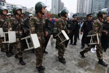 El China vs Corea del Sur blindado por el ejército