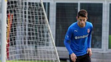 Pizzi, en un entrenamiento con el Espanyol.