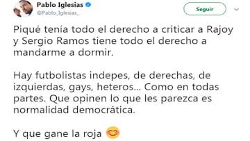 Iglesias: "Ramos tiene derecho a mandarme a dormir"