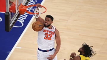 El pívot de los Knicks consiguió un doble-doble para ser el líder de su equipo y conseguir una vida extra en su intento de llegar a las Finales de la NBA.