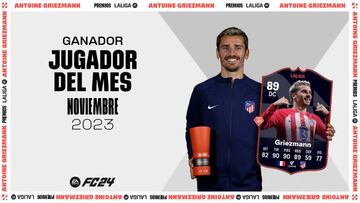 Griezmann, jugador del mes de noviembre