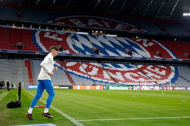 El Real Madrid entrenó en el Allianz Arena antes de su partido contra el Bayern.