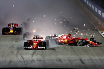 Incidente en la salida del Gran Premio de Singapur.