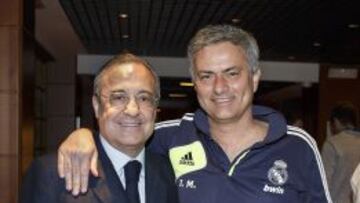 Florentino P&eacute;rez junto a Mourinho.
 
 
 