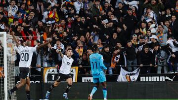 Hugo Duro celebra el gol.