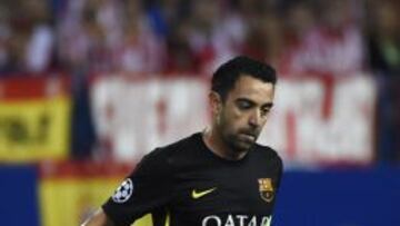 Xavi, en el partido ante el Atlético.