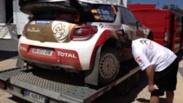 As&iacute; qued&oacute; el Citro&euml;n de Sordo tras el toque con un &aacute;rbol. 