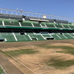 El Martínez Valero inicia su resiembra para solucionar el estado del césped
