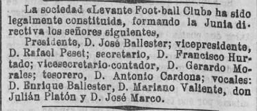 El Levante rinde tributo a su fundador, José Ballester Gozalvo