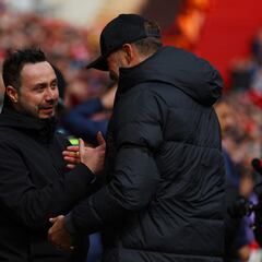 Jürgen Klopp y Roberto De Zerbi dicen adiós en la última jornada de Premier League