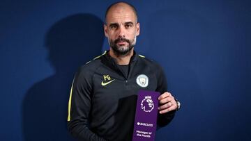 Pep Guardiola, entrenador del mes de febrero en la Premier League.